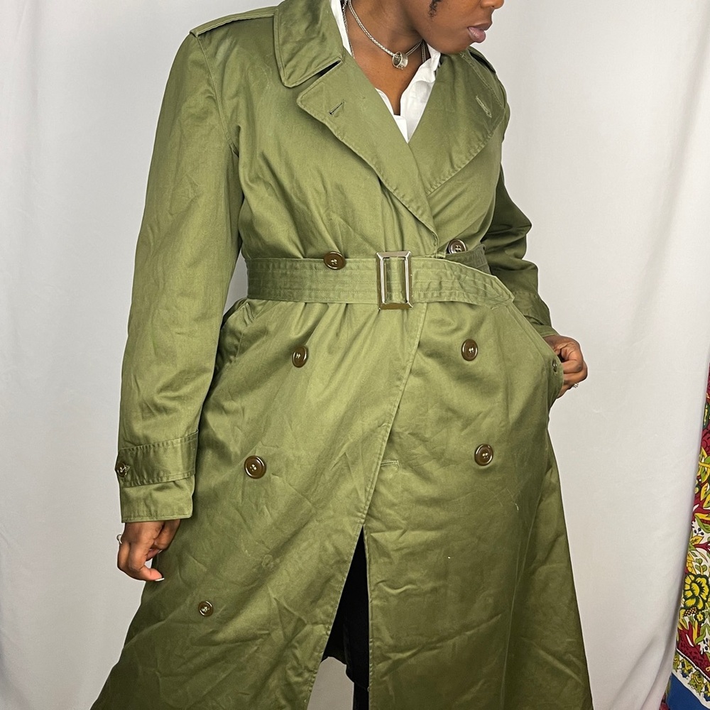 Vintage 1950s Cotton Military Overcoat